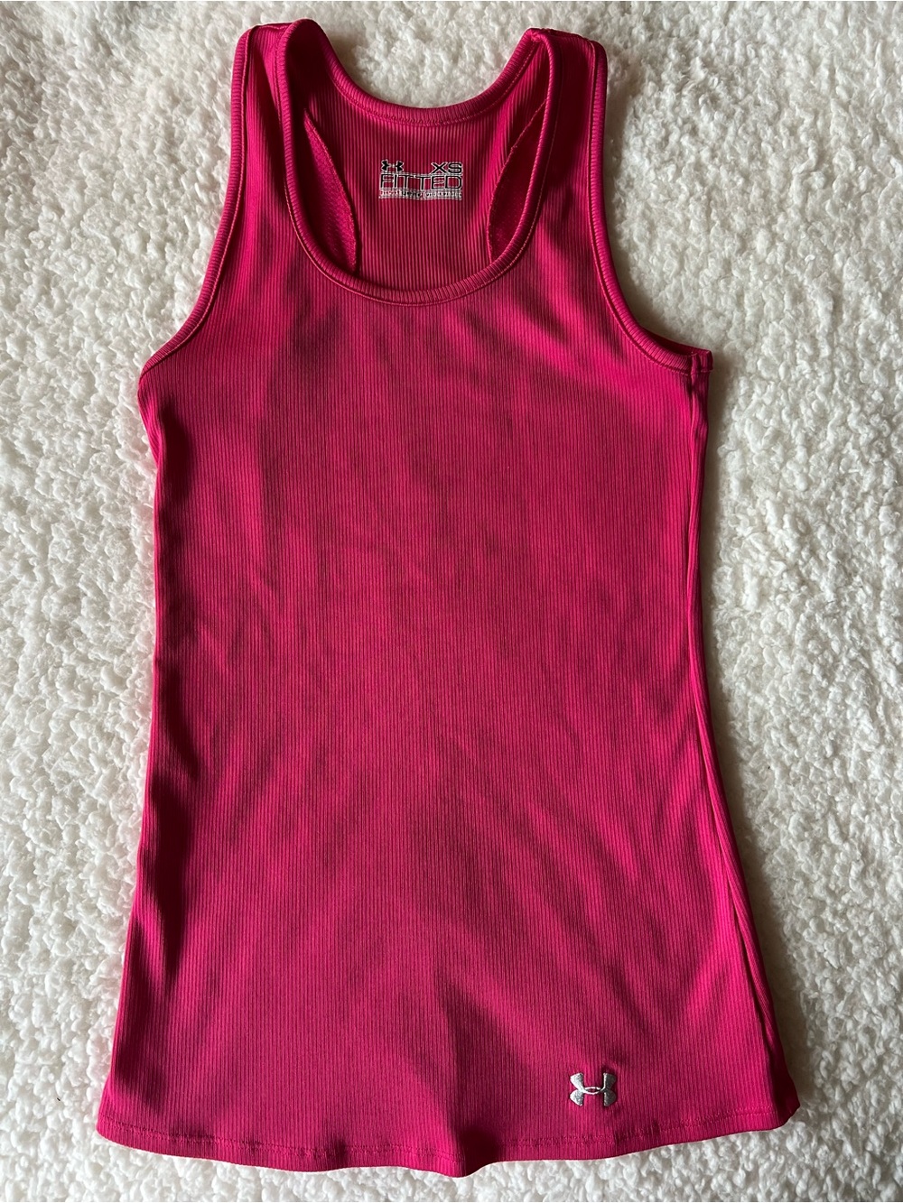 Under Armour Women’s Pink Ribbed Tank Top- XS- Heat Gear